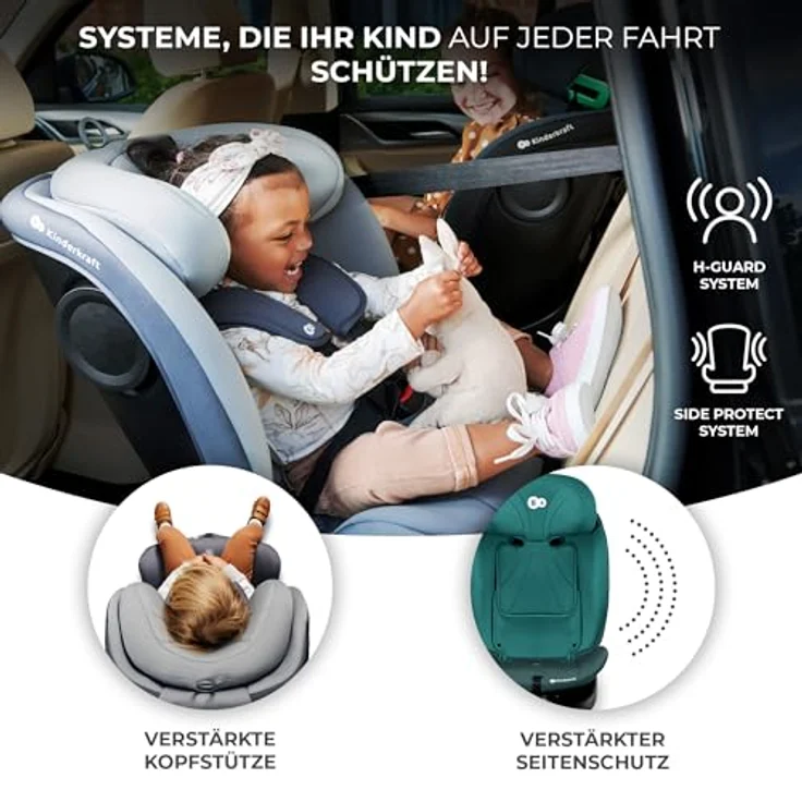KinderKraft I-Grow, Reboarder Kindersitz gemäß ECE R129/i-Size, drehbar 360°, Neigungsverstellung, für Kinder von 40-150 cm – Bild 8