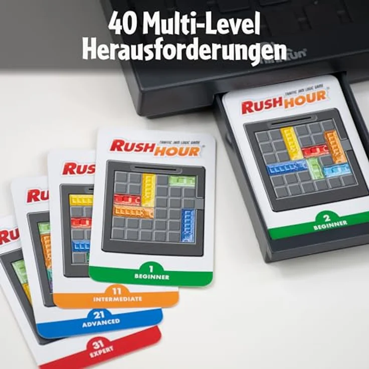 ThinkFun 76599 - Rush Hour - Das geniale Stauspiel - Logikspiel, Spiel ab 8 Jahren für Kinder und Erwachsene, Brettspiel – Bild 4