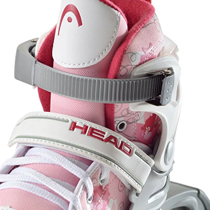 HEAD - Kinder Inlineskates verstellbar I 6 Größen I Rollerskates für Mädchen I ideal für Anfänger I komfortabel I mit Blumen-Design - Rosa/Weiß – Bild 3