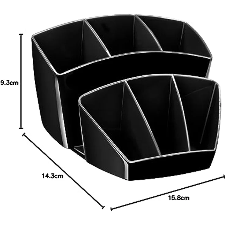 CEP Schreibtisch-Organizer Mineral schwarz, 6 Fächer aus Polystyrol, 14,3 x 15,8 x 9,3 cm – Bild 6