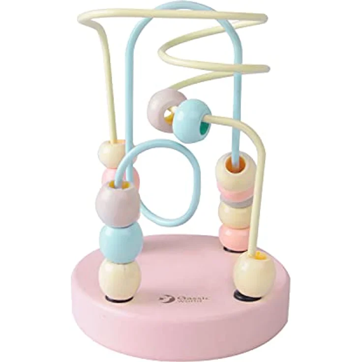 Classic World Wooden Motor Skills Spiral, motorikförderndes Spielzeug mit bunten Perlen – Bild 2