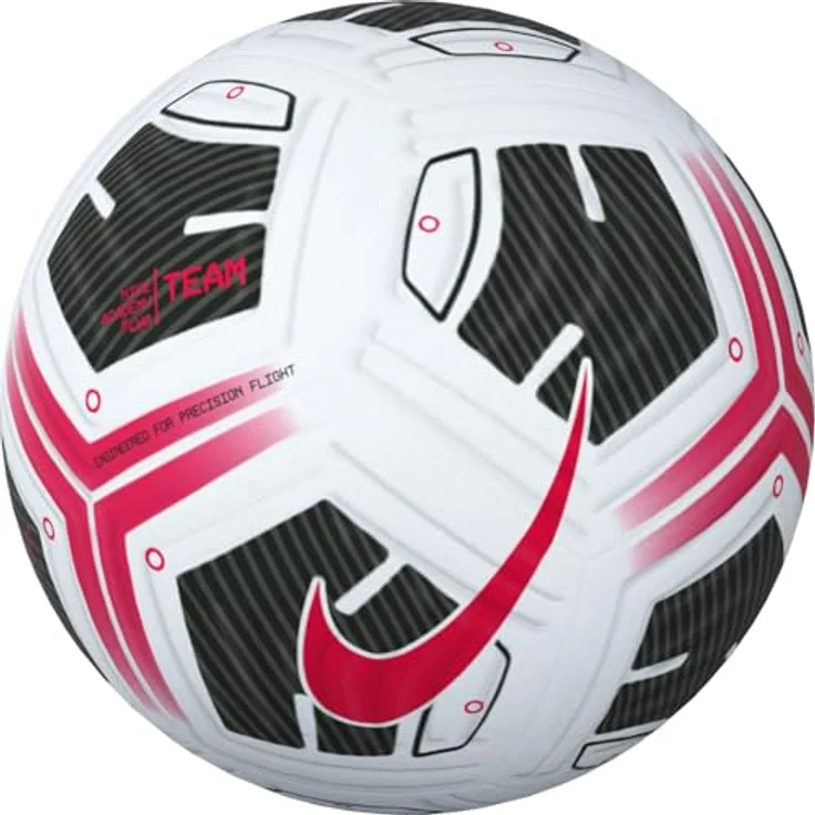Nike FZ2979-100 Academy Plus, Freizeit-Fußball mit Aerowsculpt-Technologie und strukturierter Beschichtung, Unisex, Weiß/Schwarz/Hellrot, Größe 5 – Bild 1