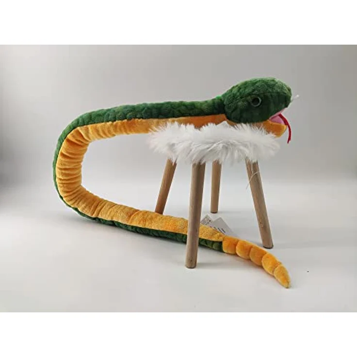 Soma Plüschtier Plüschschlange XXL Grün Gelb Anaconda 100 cm, weich gefüllt, ideal zum Trösten Kuscheln Einschlafhilfe Toys Snake Kuscheltier – Bild 2