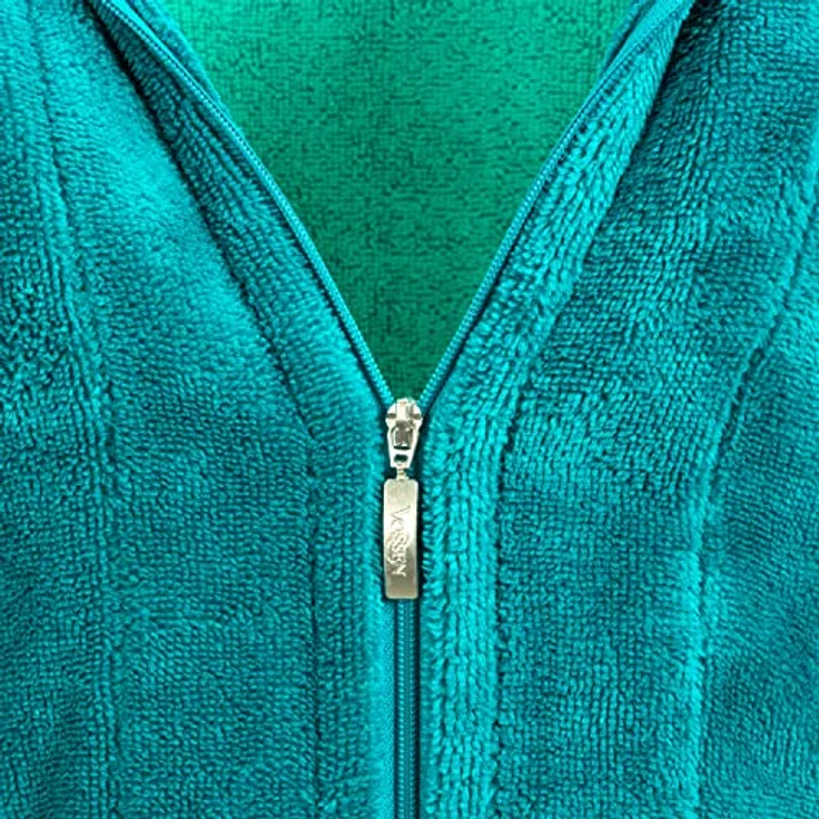 Vossen Damenbademantel Palermo Kurzmantel mit Kapuze Velours, Sommerliche Farbtöne, 45% Polyester, 35% Bambus, 20% Baumwolle – Bild 6