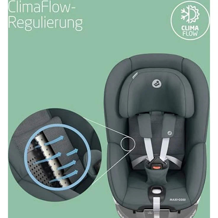 Maxi-Cosi Autokindersitz Pearl 360 - Authentic Graphite, 360° Drehung, 9-fach verstellbare Kopfstütze, Reboarder Kinder Autositz bis 17 kg, ab 3 Monate - 4 Jahre (61 cm - 105 cm) – Bild 4