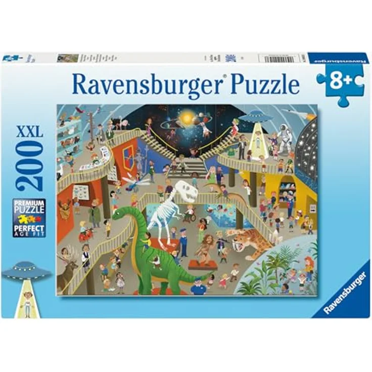 Ravensburger Kinderpuzzle 12004053 Im Naturkundemuseum, 200 Teile im XXL-Format für Kinder ab 8 Jahren, fördert Motorik und Konzentration – Bild 1
