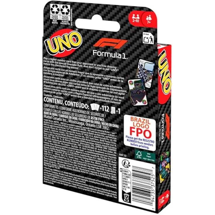 UNO Formula 1, Kartenspiel mit F1-Sonderregel „Überholen“, für Fans ab 7 Jahren – Bild 4