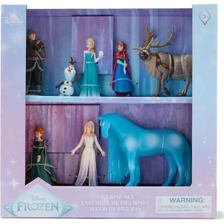 Disney Store Official Die Eiskönigin Völlig unverfroren Spielzeugfigurenset, 8 Figuren mit Elsa, Anna, Olaf, Sven, Kristoff und Nokk, 6-10 cm, ab 3 Jahren geeignet, in blauer Box – Bild 5