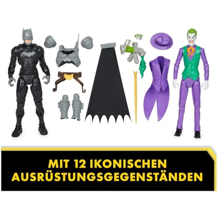 Spin Master Batman Adventures Batman vs The Joker Action-Figuren Set, 30 cm - 2 voll bewegliche Figuren mit 12 Ausrüstungsgegenständen für spannendes Rollenspiel, Spielzeug für Kinder ab 4 Jahren – Bild 3