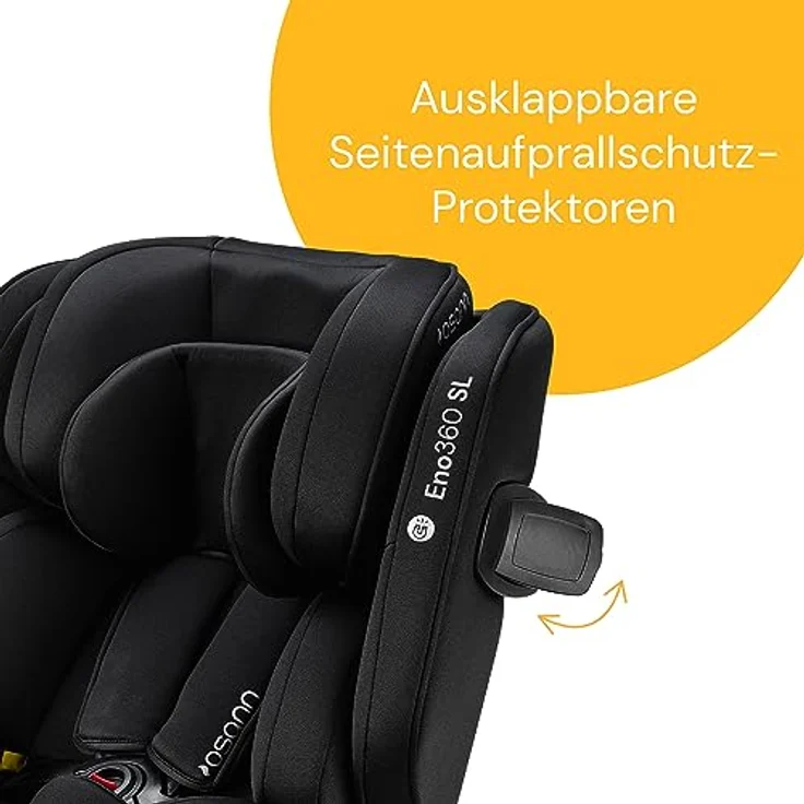 Osann Autokindersitz Eno360 SL i-Size, 360° drehbarer Reboarder Kindersitz Isofix, 40-150 cm, Baby Autositz - Osann Autokindersitz Eno360 SL i-Size, ab: Geburt, bis: 12 Jahre, Schwarz – Bild 9