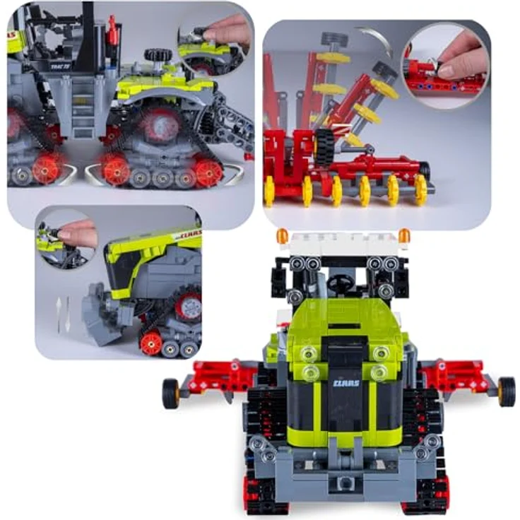 JAMARA CADA Claas Xerion 5000 Trac TS 1:32 Bricks, 1336-teiliges Kinder Landwirtschaft Spielzeug ab 8 Jahren mit detailgetreuen Funktionen und Pflug – Bild 5