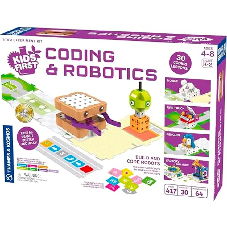 Thames & Kosmos Kids First Coding & Robotics, STEM Experiment Kit mit 30 Coding Experimenten für Robotik, für Kinder von 4-8 Jahren