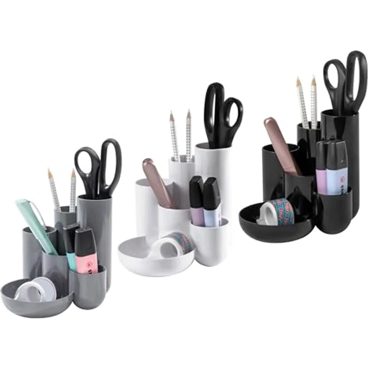 HAN Schreibtisch-Organizer CAMPUS, dunkelgrau, Polystyrol, 6 Fächer, ideal für Schreibtisch- und Künstlerbedarf, 13,1 x 15,4 x 13,7 cm – Bild 3
