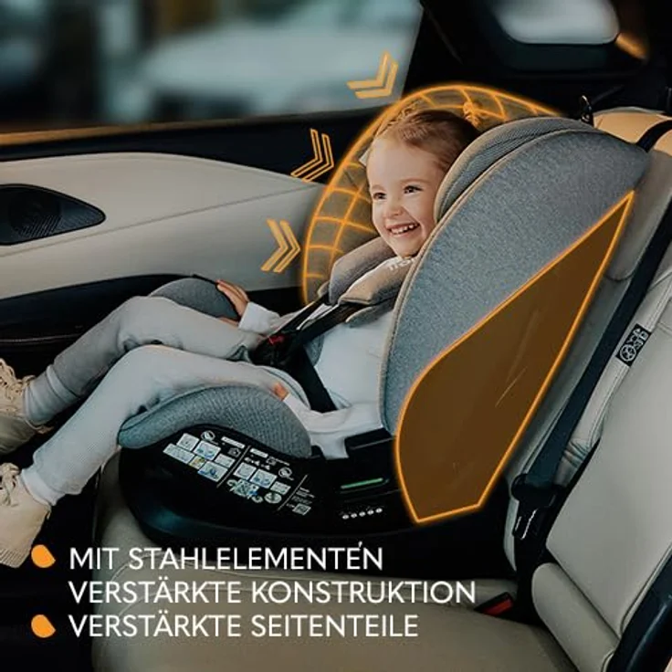 lionelo Autokindersitz Lavender i-Size, ab: ab 1 Jahr, bis: bis 12 Jahren, ab: 9,00 kg, bis: 36,00 kg, (Set), i-Size/9-36kg/ISOFIX/Breiter Einstellbereich – Bild 5