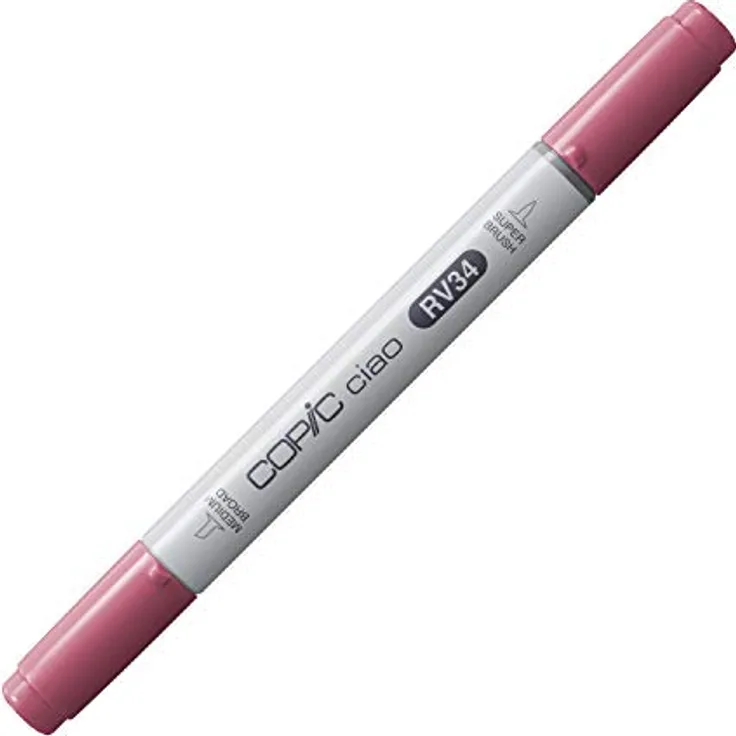 Copic COPIC Ciao Marker RV - 34, Dark Pink, vielseitiger Layoutmarker mit dualem Spitzensystem, schnelltrocknend und umweltfreundlich