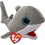 Ty 37376 Finnegan Shark, Beanie Boos Plüschtier, 15 cm, grau