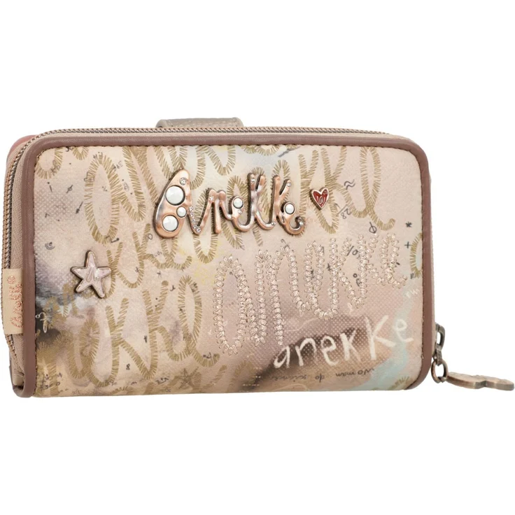 Anekke Geldbörse Hollywood Stars RFID Wallet M - Multicolor (altrosa / rosa / weiß / mauve), 2-tlg Set mit RFID-Blocker Schutz – Bild 1