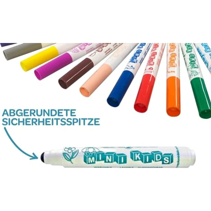 Crayola Mini Kids Filzstifte Kinder Auswaschbar, Malstifte Set Für Kleinkinder In 12 Verschiedenen Farbtönen, Ungiftige Filzstifte, Bastel Set, Fasermaler Kinder, Malstifte Kleinkinder Ab 1 Jahr – Bild 5