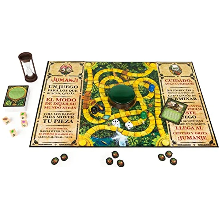 Spin Master Jumanji, Tischspiel für 2-4 Spieler, ab 8 Jahren, Sprache: Spanisch, Maße: 27,31 x 37,15 x 5,4 cm – Bild 2