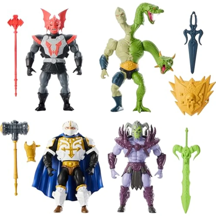 Masters of the Universe Origins Battle für Eternia, Actionfiguren-Set mit 4 beweglichen Figuren, 14 cm, inkl. Zubehör und Waffen – Bild 1