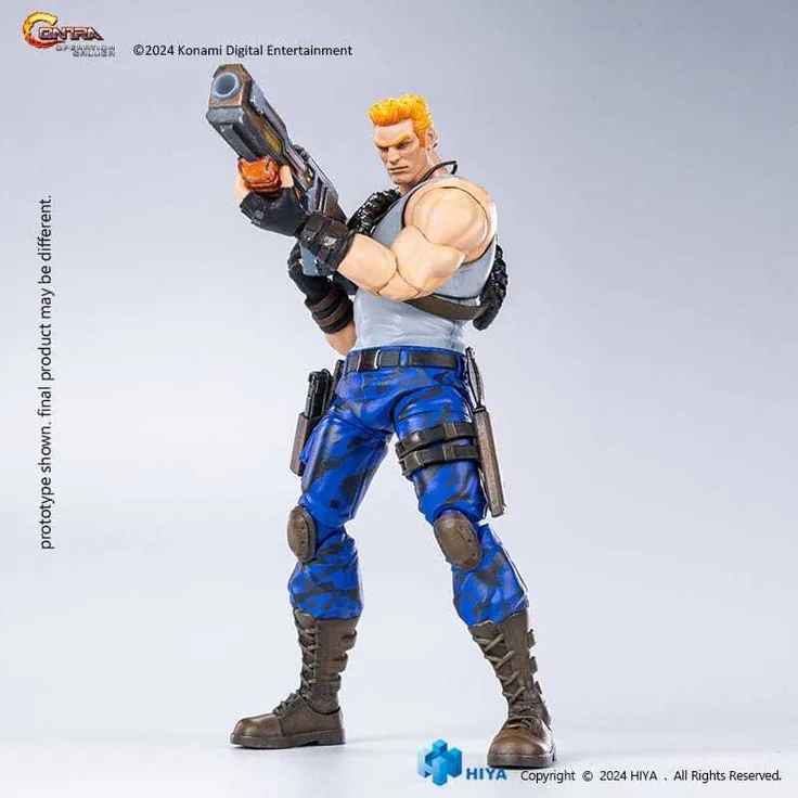 Hiya Toys Contra: Operation Galuga Exquisite Basic Actionfigur Bill Rizer, 16 cm mit Zubehör in Fensterbox