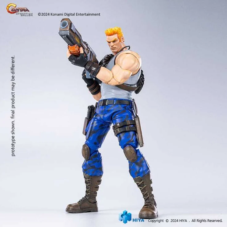 Hiya Toys Contra: Operation Galuga Exquisite Basic Actionfigur Bill Rizer, 16 cm mit Zubehör in Fensterbox
