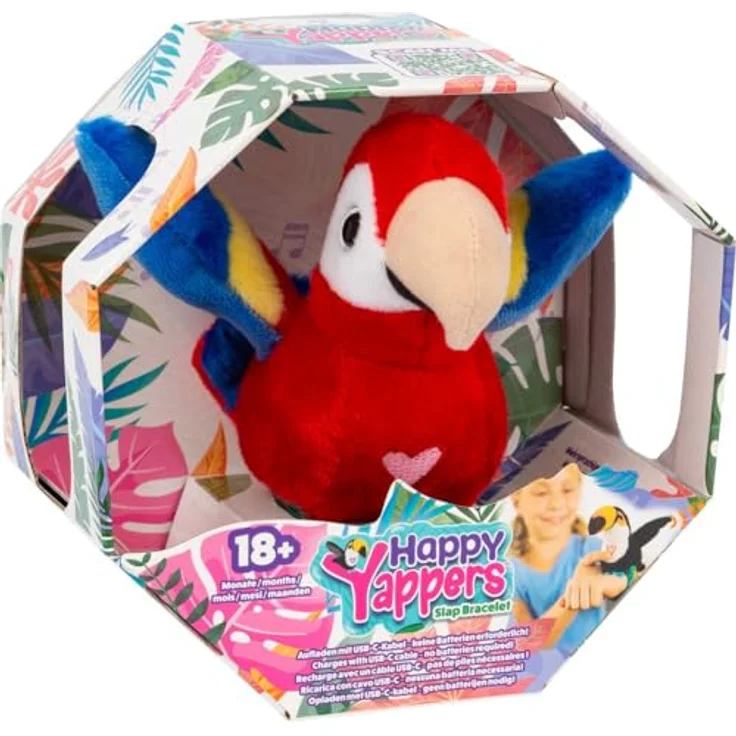 Happy Yappers Interaktiver Plüschvogel, Nachsprech-Modus, Musik, Chirping Sounds, Schlafmodus, Wiederaufladbar, Blau, für Kinder ab 18 Monaten – Bild 2