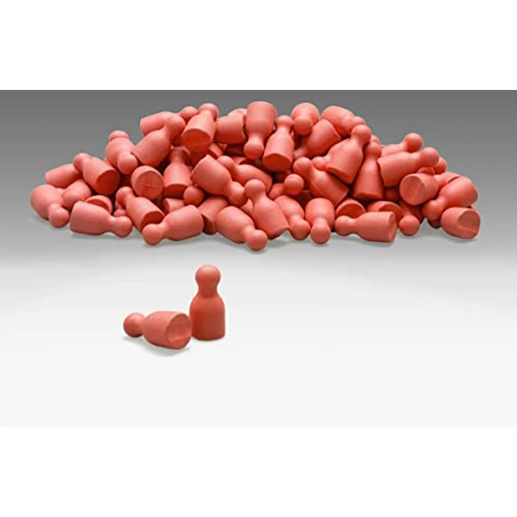 WISSNER® RE-Wood Halma-Kegel Spielfiguren (100 Stück) – Rot, hergestellt in Deutschland – Bild 2