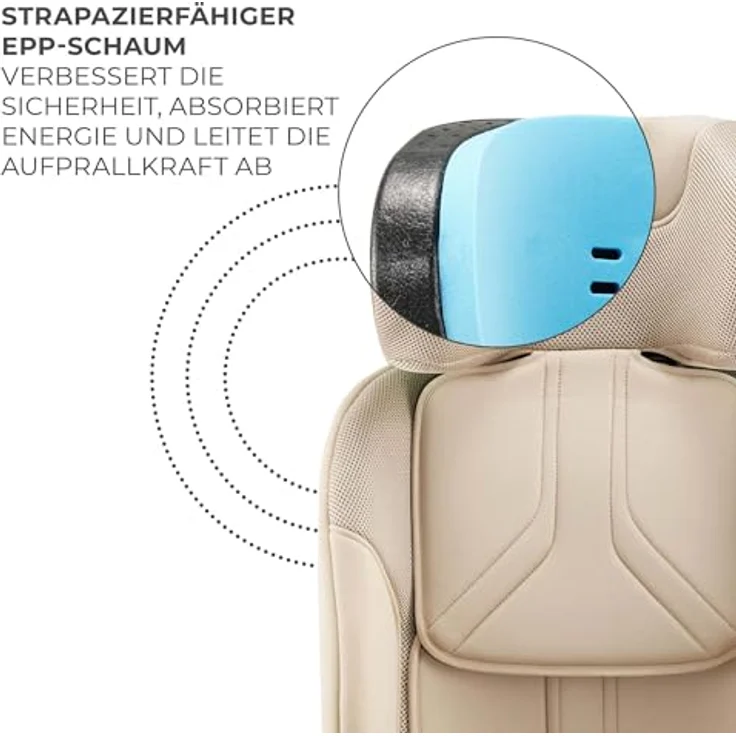 KinderKraft Xpedition 3, Reboarder nach ECE R129/i-Size Norm, bis 105 cm, 360° Drehfunktion, verbesserter Seitenschutz SPS+, schaumstoffgepolstert – Bild 7