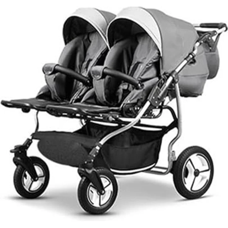 Elcar Zwillingskinderwagen 5 in 1 Twin Star inkl. Autositze und Iso Bases - Federung, 360° schwenkbare Vorderräder - in 16 Farben – Bild 3