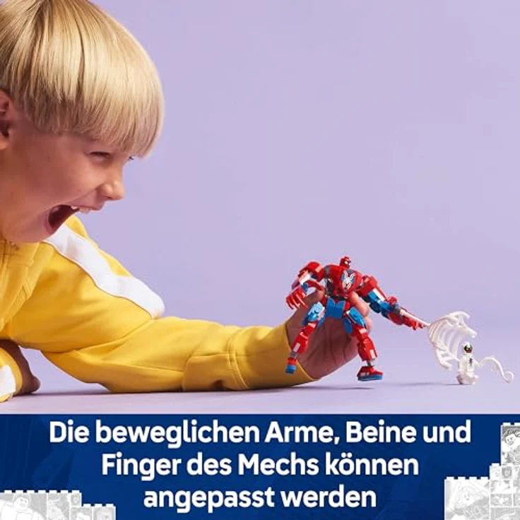 LEGO Marvel Spider-Man Mech vs. Anti-Venom - Superhelden Spielzeug mit beweglichen Armen, Beinen und Fingern - Geschenk für Kinder ab 6 Jahren 76308 – Bild 5