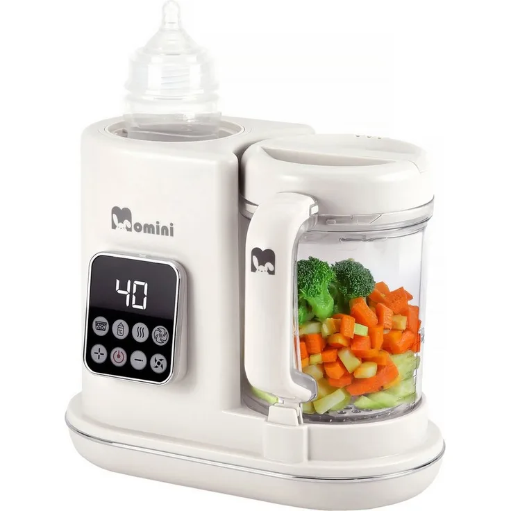 MOMINI Babynahrungszubereiter MiniChef, kompaktes Design für gesunde Mahlzeiten, 400 ml, cremefarben