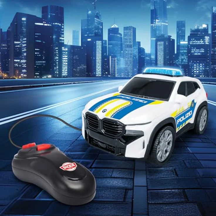 Dickie Toys BMW XM Police Racer 1:36, ferngesteuertes Polizeiauto mit Kabel Fernsteuerung, Lichtfunktion und Try Me, für Kinder ab 3 Jahren – Bild 5