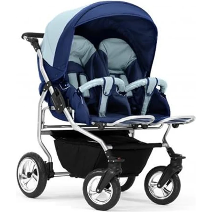 Elcar Zwillingskinderwagen 4 in 1 Duo inkl. Autositze - 13 Teile - in 20 Farben, variable Montagemöglichkeiten, hoher Komfort und Federung – Bild 3