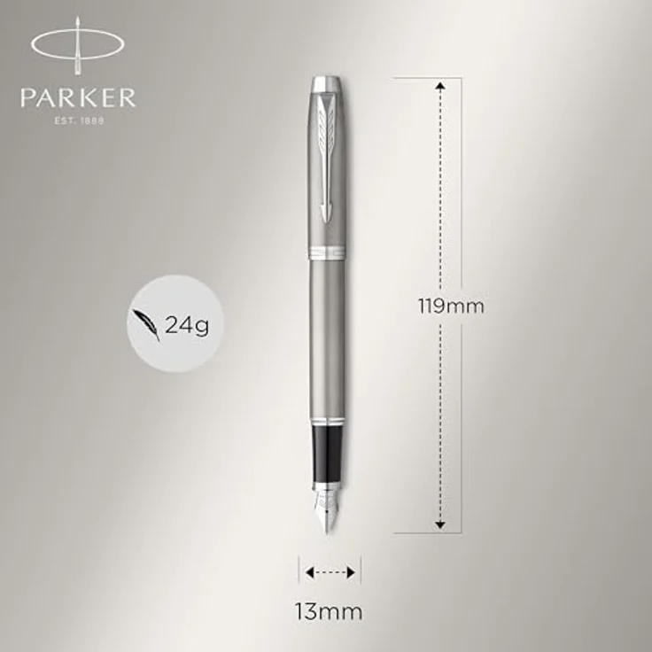 Parker Pen IM Geschenkset, Füllfederhalter und Kugelschreiber in eleganter Geschenkbox, Silber, 2er Set – Bild 5