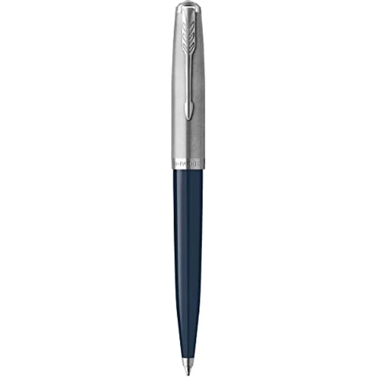 Parker 51 Midnight C.C. M, Kugelschreiber aus Edelstahl, blau, handgefertigtes Schreibgerät mit markanter Silhouette – Bild 1