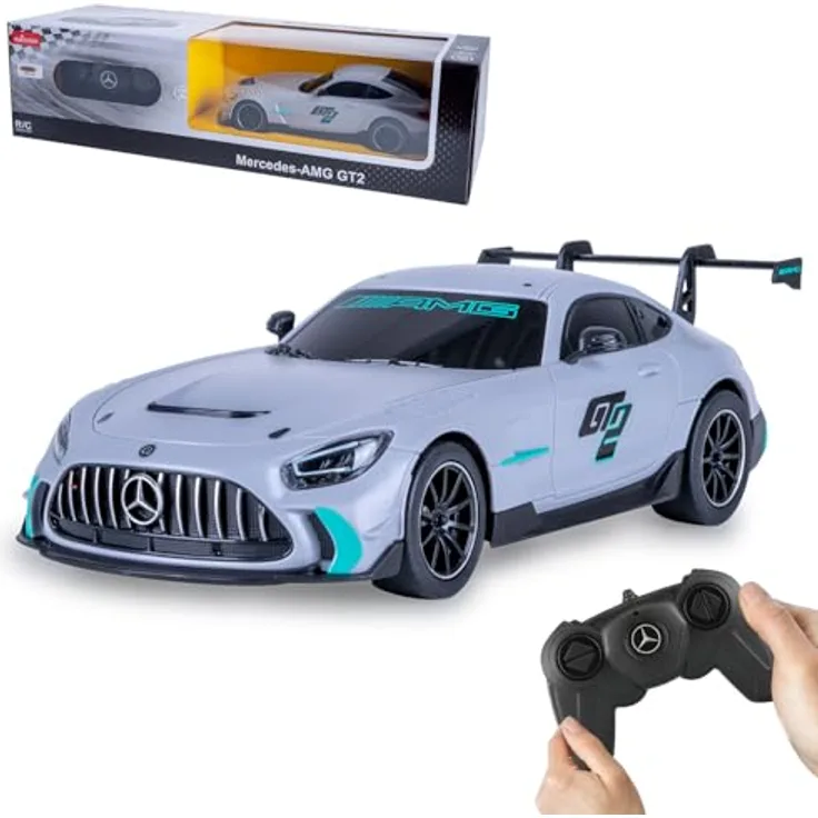 Grau Mercedes-AMG GT2, ferngesteuertes 1:24 Modellauto mit 707 PS und 2,4GHz Fernsteuerung, grau