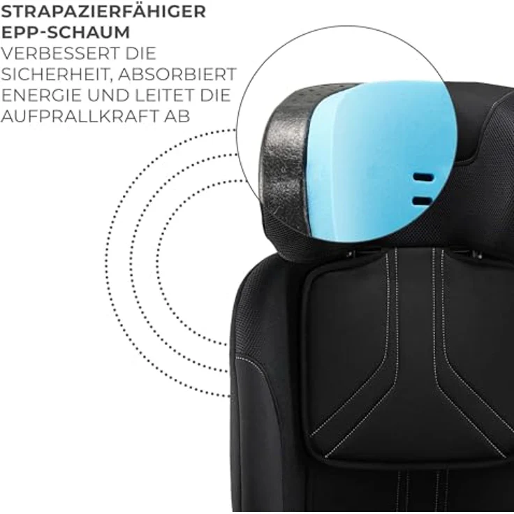 KinderKraft Xpedition 3, Reboarder Kindersitz nach ECE R129/i-Size, 360° Drehung, verstellbarer Sitzwinkel, erhöhter Seitenschutz, schwarz – Bild 7