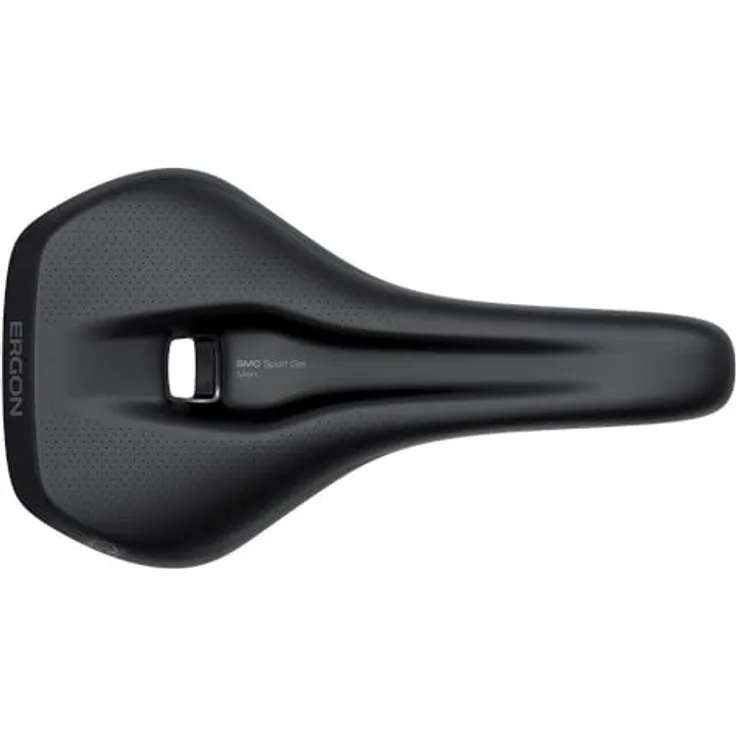 Ergon SMC Sport Gel Fahrradsattel für Männer, MTB Comfort, Medium/Large, Stealth Schwarz, mit orthopädischem Schaum und Entlastungskanal