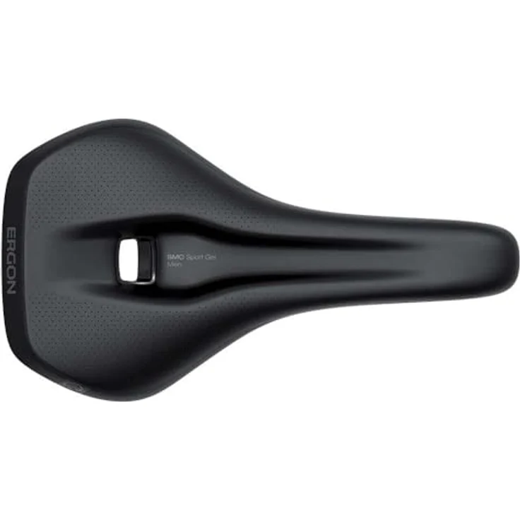 Ergon SMC Sport Gel Fahrradsattel für Männer, MTB Comfort, Medium/Large, Stealth Schwarz, mit orthopädischem Schaum und Entlastungskanal
