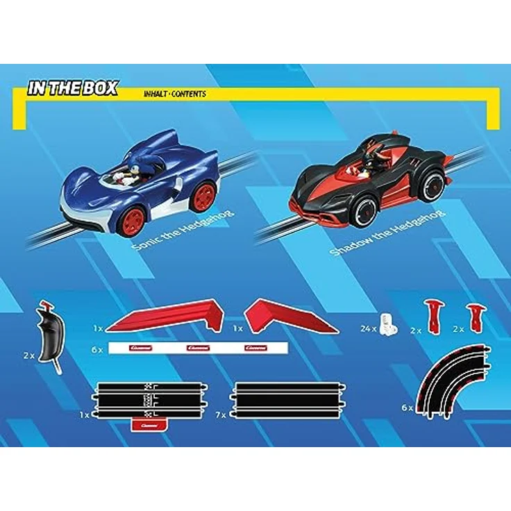Carrera 20063520 Sonic the Hedgehog - Batteriebetriebene Rennbahn mit Jumping Hill, Offizielle SEGA Lizenz, 2 Fahrzeuge: Sonic "Speed Star" & Shadow "Dark Reaper" – Bild 2