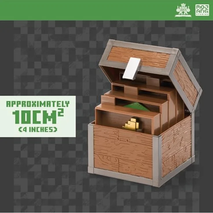 Noble Collection Minecraft Loot Chest Plains, 10 cm Sammelfigur mit 4 Items für Biome Discoveries – Bild 2
