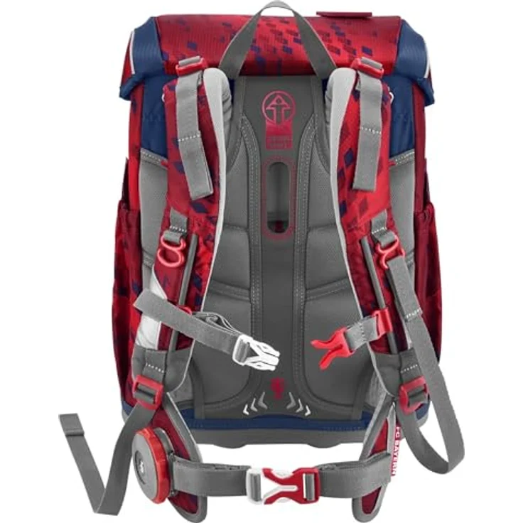 Step by Step Schulranzen-Set CLOUD FC Bayern “Mia san Mia”, 5-teilig, ergonomisch, rot blau, höhenverstellbar mit Hüft- und Brustgurt, 19 Liter, mit Reflektoren für Jungen und Mädchen ab der 1. Klasse – Bild 4