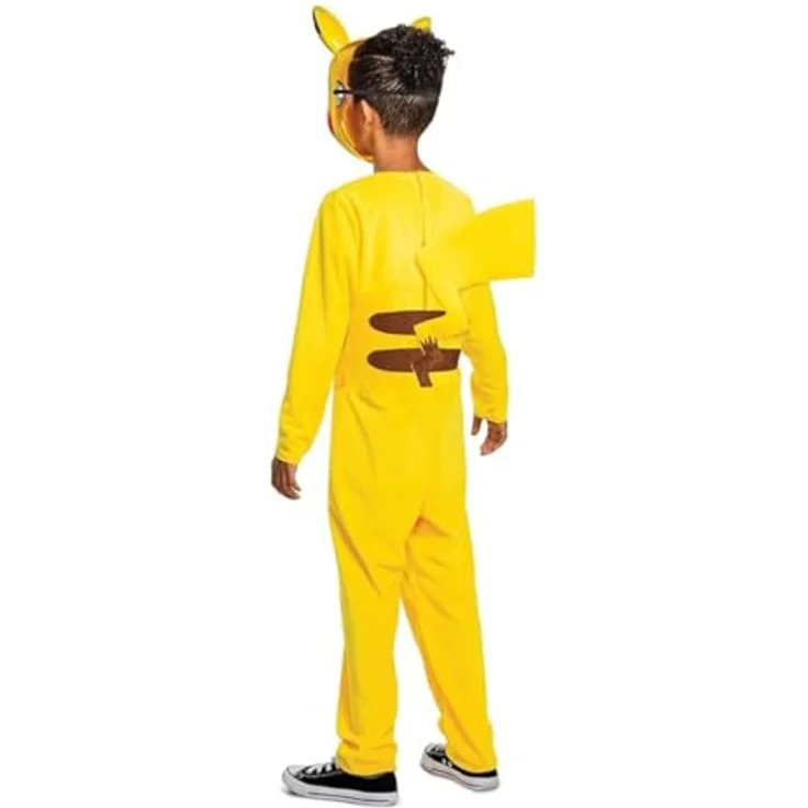Disguise Pokémon Pikachu-Kostüm, offizieller gelber Overall mit Maske, 100% Polyester, Größe XS für Kinder 4-6 Jahre – Bild 3