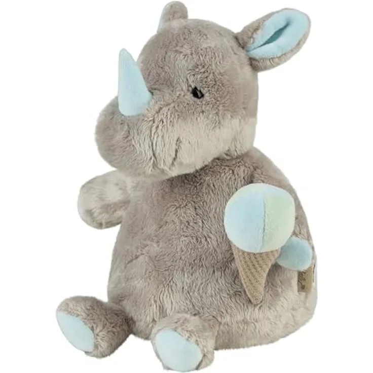 Sterntaler Kuscheltier M Noah, weiches Stofftier mit Polyesterwatte und Granulat, EIS in der Hand, 17 × 14 × 14 cm – grau