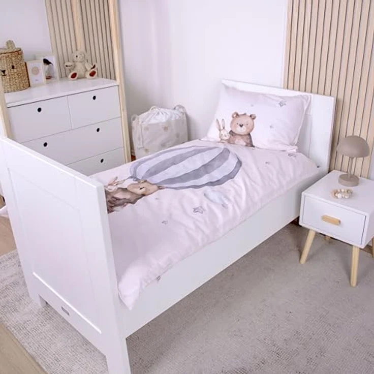 Herding babybest Bettwäsche Ballonfahrt, 100% Baumwolle/Renforcé, Beige – Bild 3