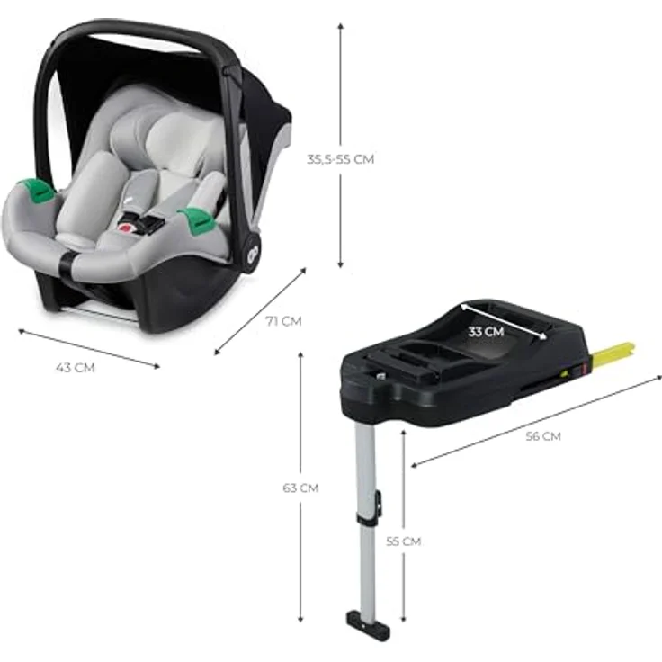 KinderKraft Mink Pro + Base Mink FX, Reboarder für Kinder 40-75 cm, ECE R129/i-Size, integrierter Einsatz, H-Guard System, SPS, einfache Isofix-Montage – Bild 10