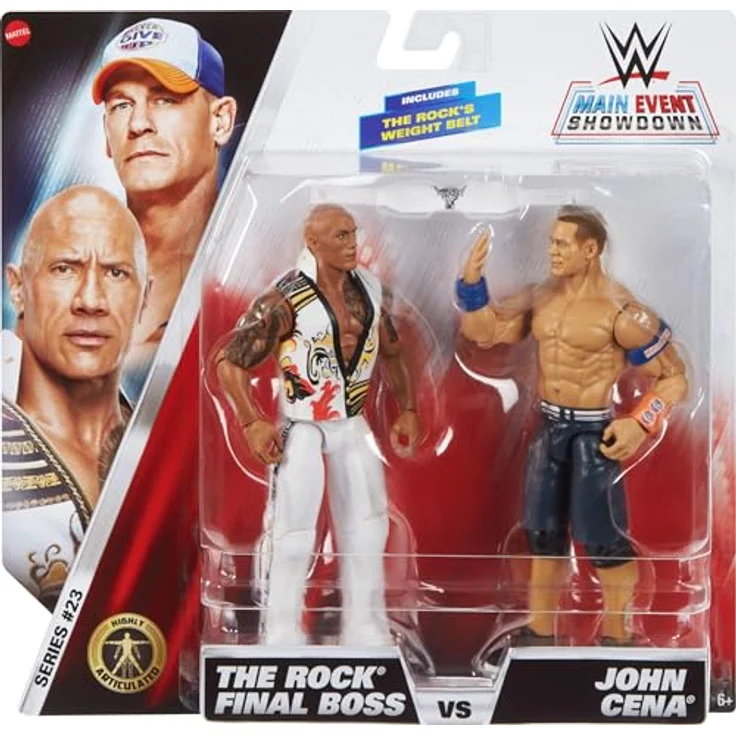 Mattel WWE Championship Showdown Actionfiguren 2er-Pack mit The Rock & John Cena, 15,2 cm, mit Zubehör und 10 Gelenkpunkten – Bild 3
