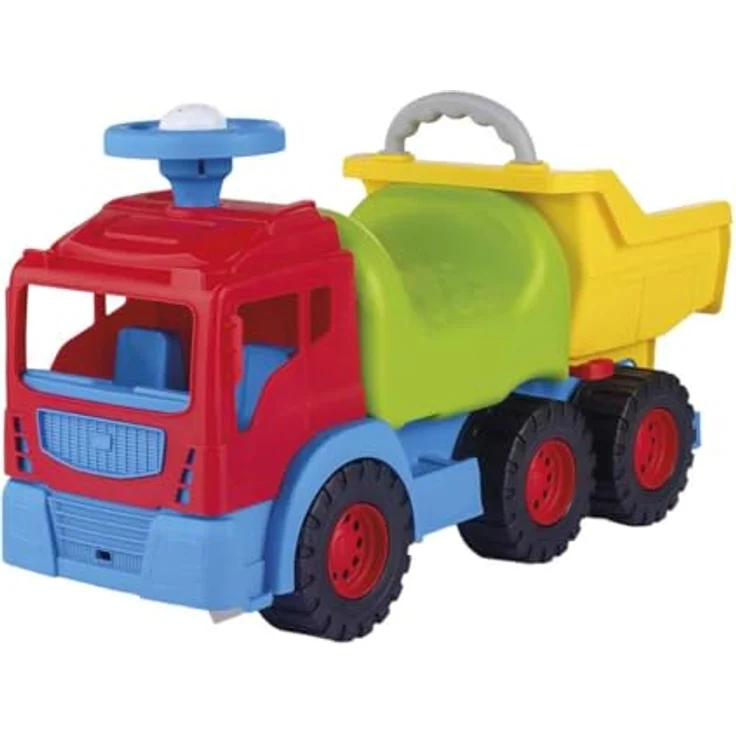 DOLU Ride On Truck, Rutschauto aus Kunststoff, Gelb, Grün, Rot, Blau – Bild 1