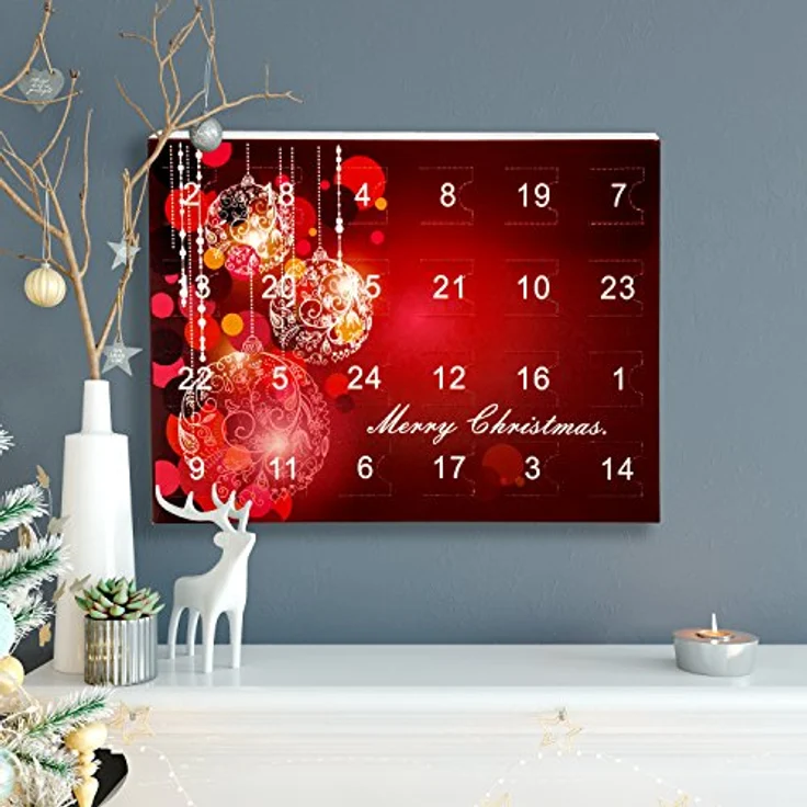 VALIOSA Merry Christmas Adventskalender mit Halskette + 23 Halb-Edelstein Anhänger, Geschenkidee für Mädchen, 24-teilig – Bild 2
